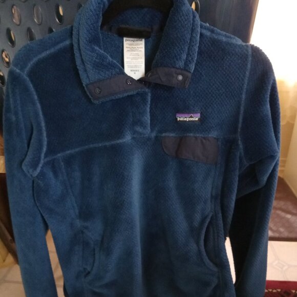 Patagonia Women's Re-Tool Snap-T Pullover Size Medium Blue Fleece Jacket - Picture 1 of 8